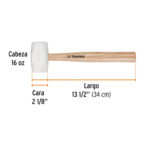 MAZO DE HULE 16ONZ TRUPER