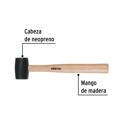 MAZO DE HULE 8OZ PRETUL