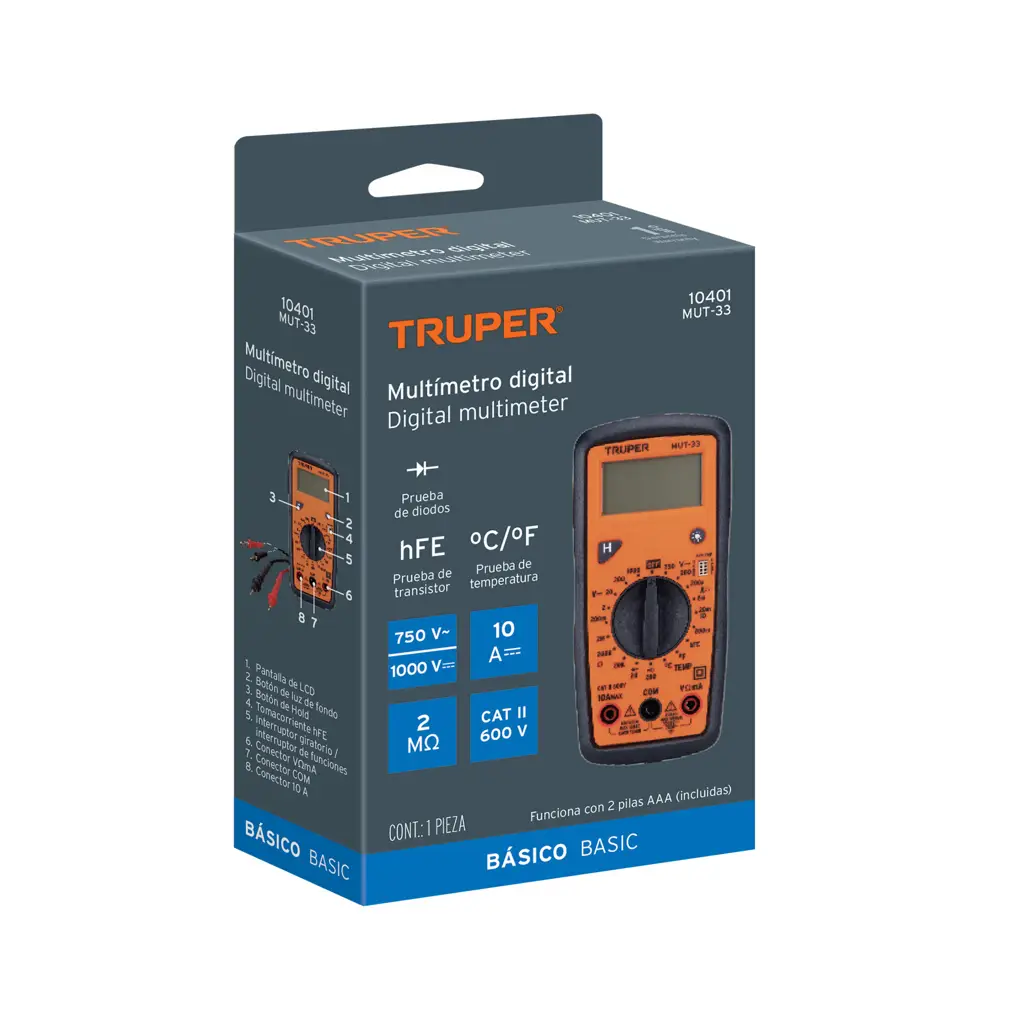 TESTER MULTIMETRO DIGITAL JUNIOR TRUPER — vista 2