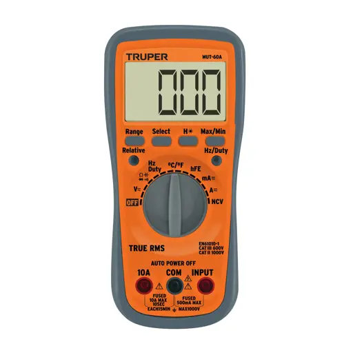 TESTER MULTIMETRO PROFESIONAL CON RMS VERDADERO Y AUTO RANGO TRUPER
