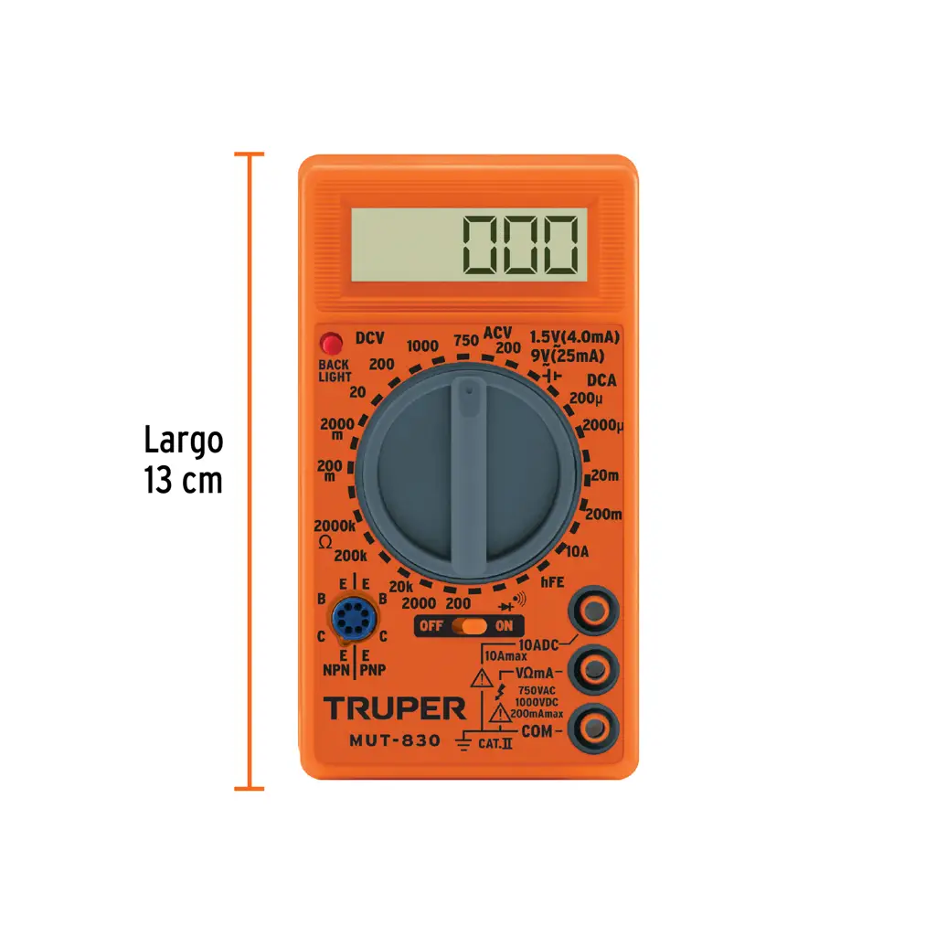 TESTER MULTIMETRO DIGITAL USO ESCOLAR TRUPER — vista 4
