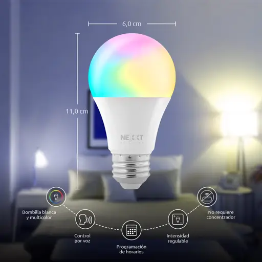 BOMBILLO INTELIGENTE LED RBG WIFI NEXXT SOLUTIONS (PAQUETE DE 2)