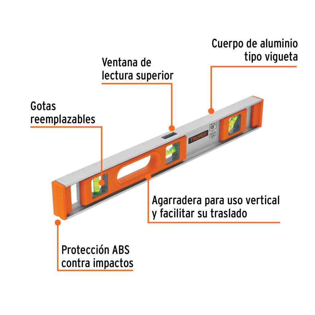 NIVEL PROFESIONAL 18 PULGADAS TRUPER — vista 4