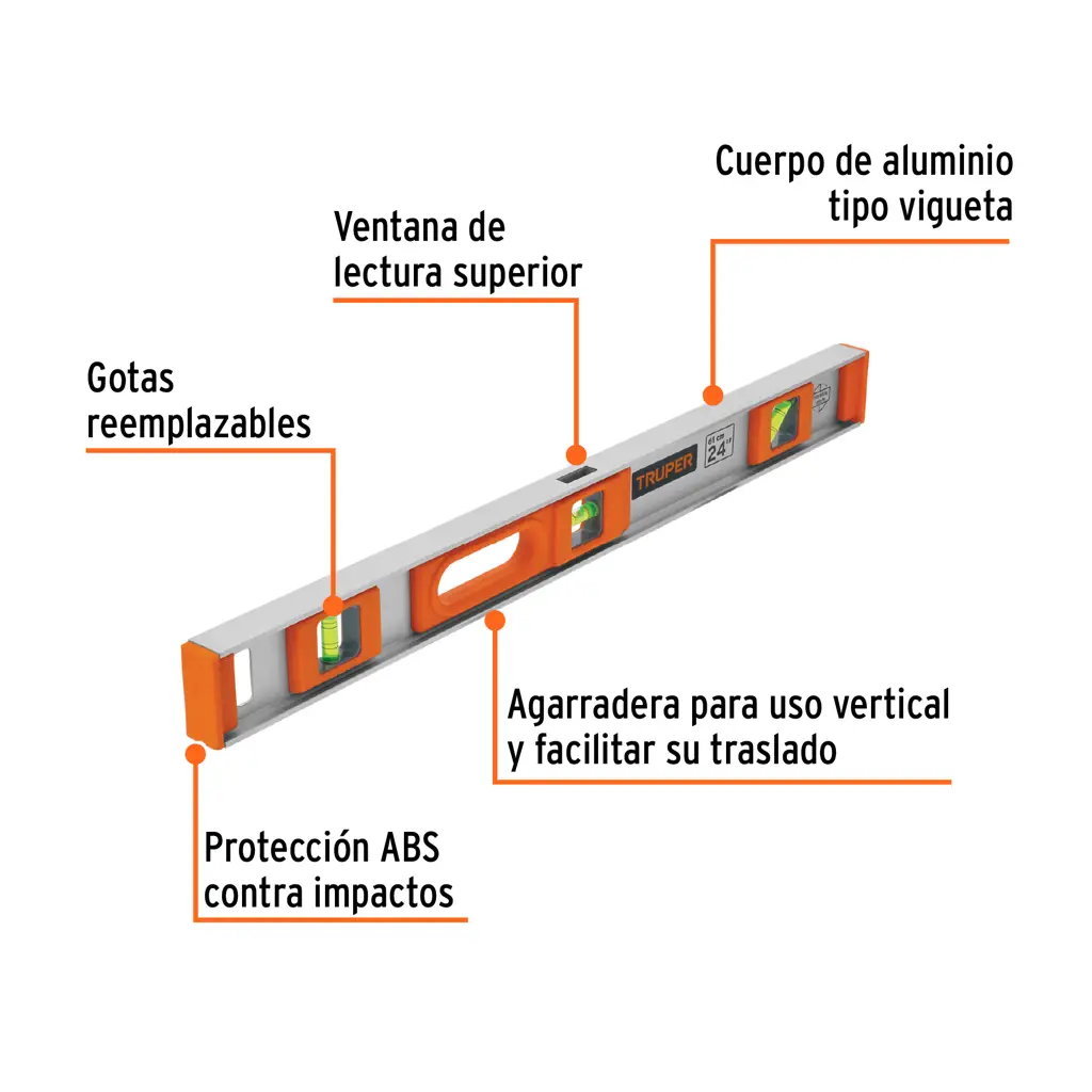 NIVEL PROFESIONAL 24 PULGADAS TRUPER — vista 3