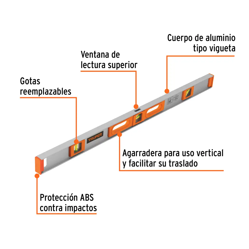 NIVEL PROFESIONAL 36 PULGADAS TRUPER — vista 3