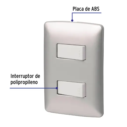 APAGADOR DOBLE THREE-WAY PLATA VOLTECK