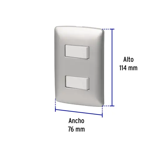 APAGADOR DOBLE THREE-WAY PLATA VOLTECK