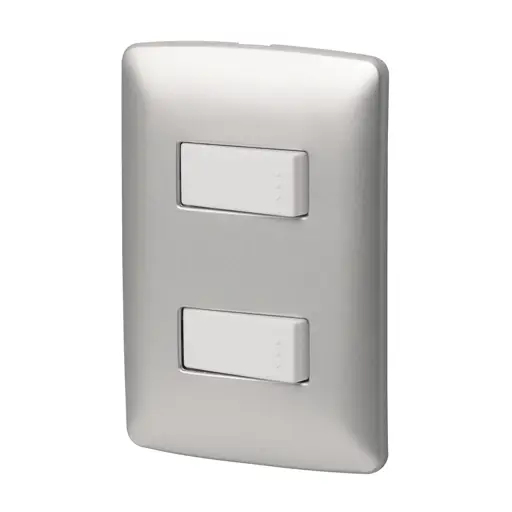 APAGADOR DOBLE SENCILLO PLATA VOLTECK
