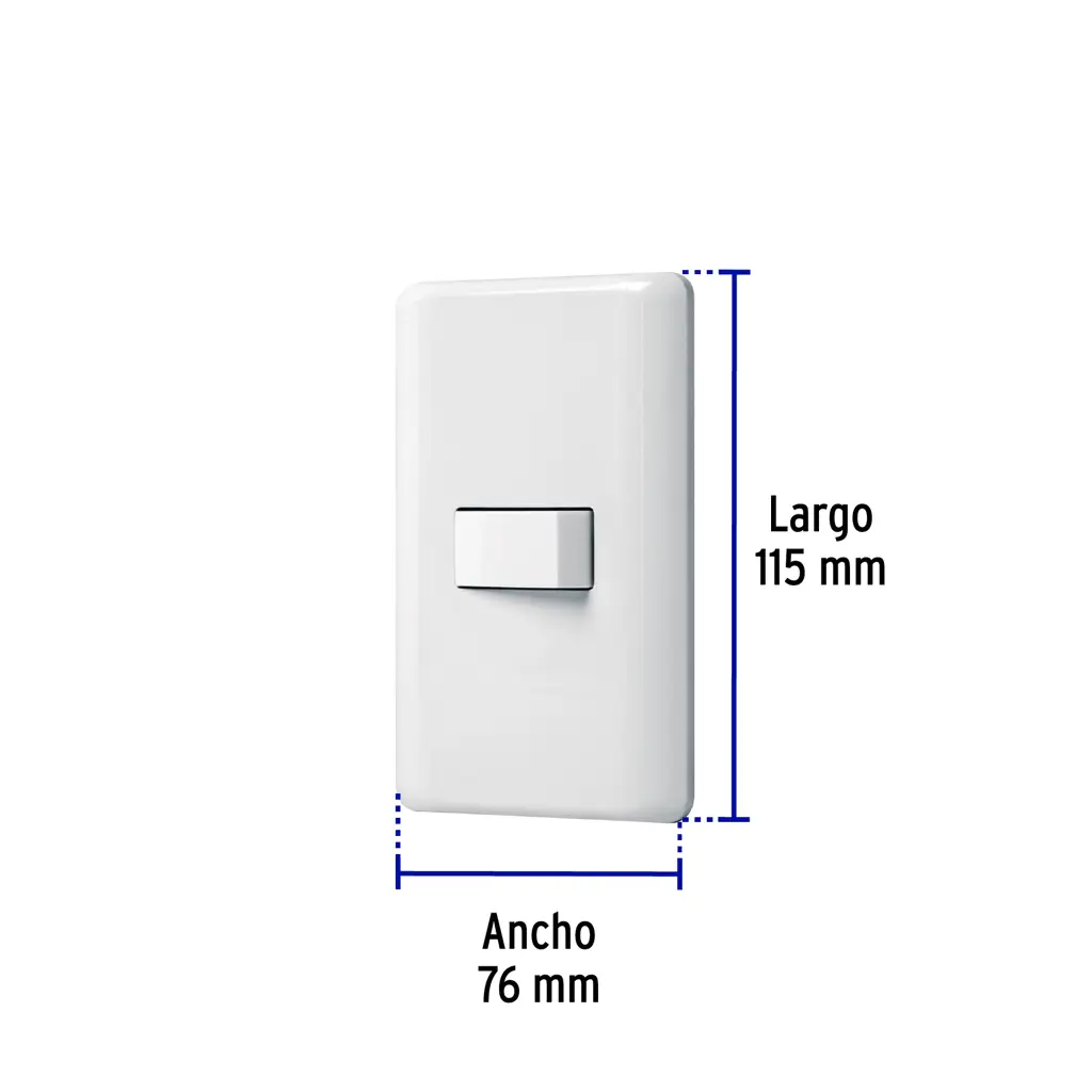 Apagador sencillo blanco Volteck con placa para instalación eléctrica 3