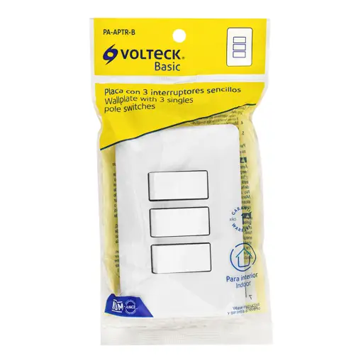 APAGADOR TRIPLE SENCILLO BLANCO VOLTECK