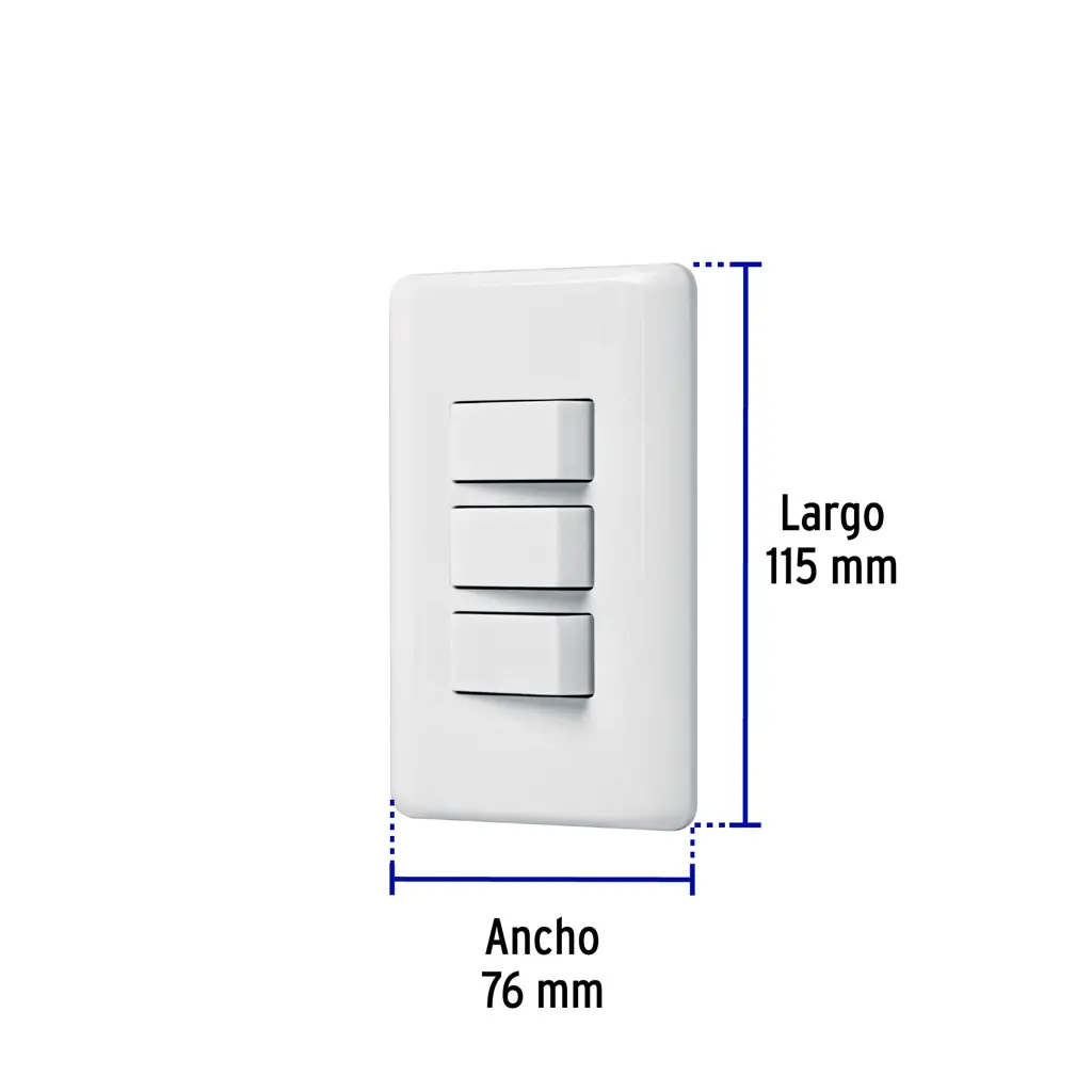 APAGADOR TRIPLE SENCILLO BLANCO VOLTECK — vista 4