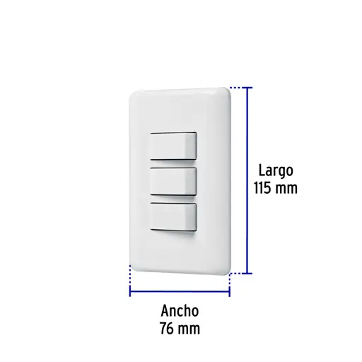 APAGADOR TRIPLE SENCILLO BLANCO VOLTECK