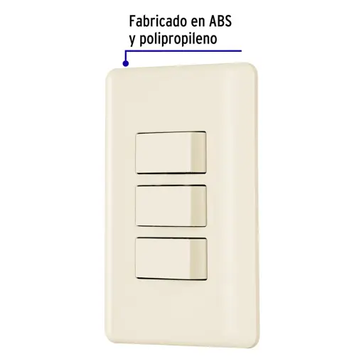 APAGADOR TRIPLE SENCILLO MARFIL VOLTECK