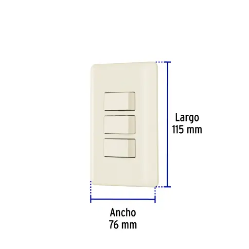 APAGADOR TRIPLE SENCILLO MARFIL VOLTECK