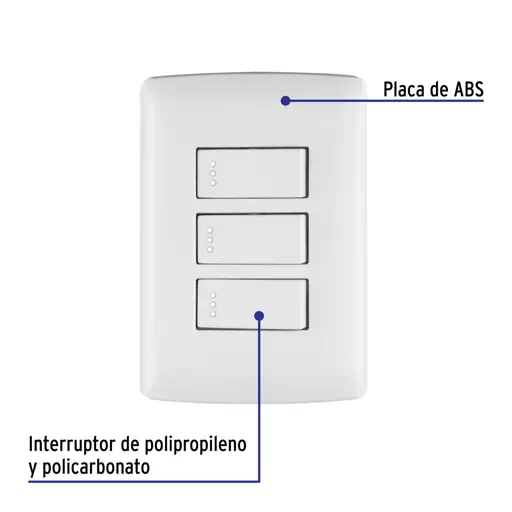 APAGADOR TRIPLE SENCILLO BLANCO ITALIAN VOLTECK