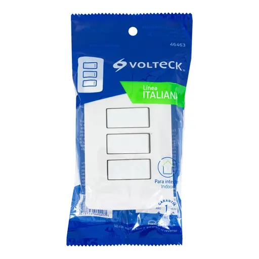 APAGADOR TRIPLE SENCILLO BLANCO ITALIAN VOLTECK