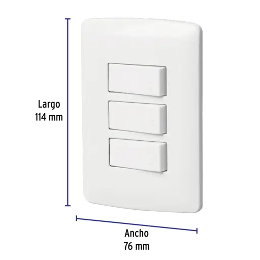 APAGADOR TRIPLE SENCILLO BLANCO ITALIAN VOLTECK