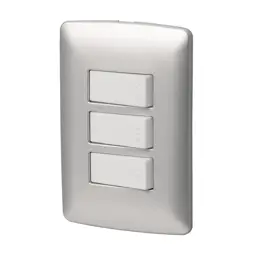 APAGADOR TRIPLE SENCILLO PLATA ITALIAN VOLTECK