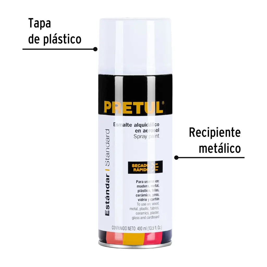 PINTURA SPRAY BLANCO BRILLANTE 300ML PRETUL — vista 2