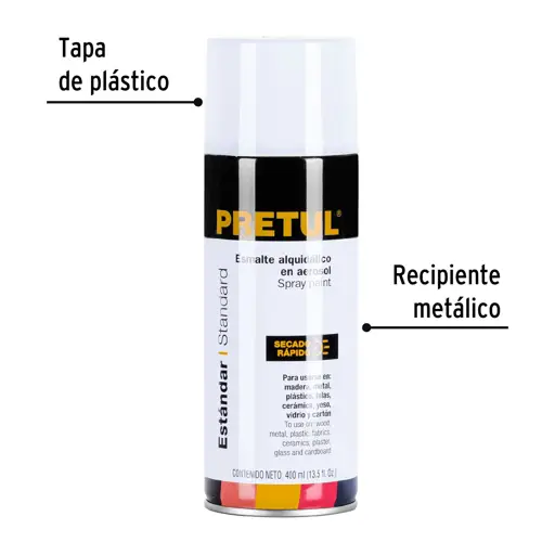 PINTURA SPRAY BLANCO BRILLANTE 300ML PRETUL