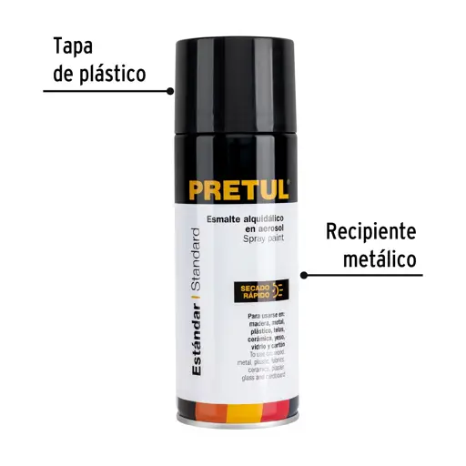 PINTURA SPRAY NEGRO MATE 300 ML PRETUL