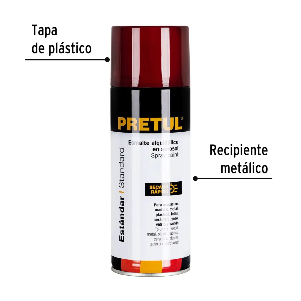 PINTURA SPRAY ROJO 300 ML PRETUL — vista 2