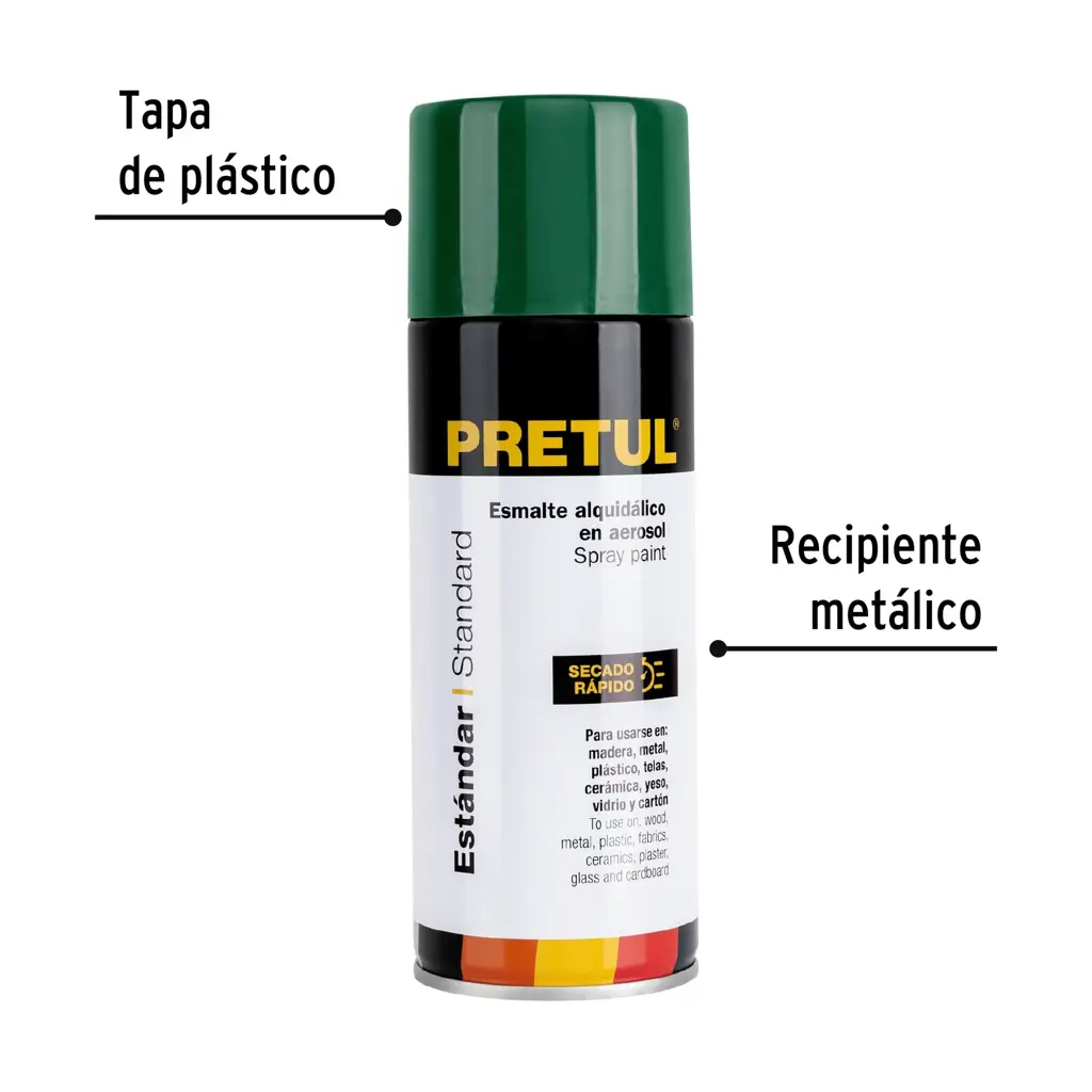 PINTURA SPRAY VERDE HOJA 300 ML PRETUL — vista 2