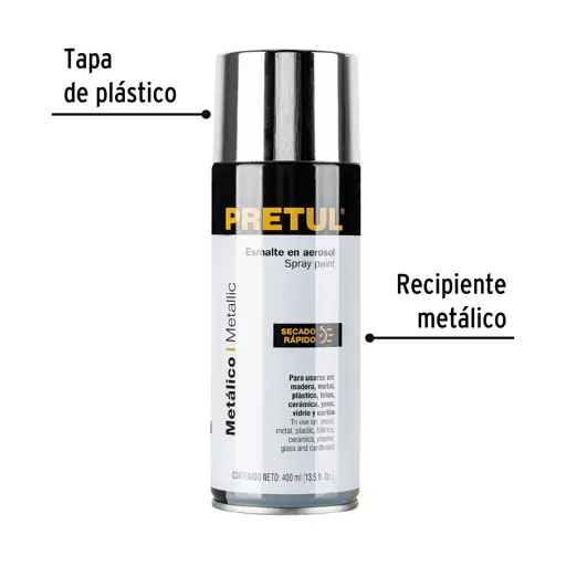 PINTURA SPRAY METALICO CROMO 300 ML PRETUL