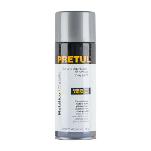 PINTURA SPRAY METALICO PLATA 400ML PRETUL