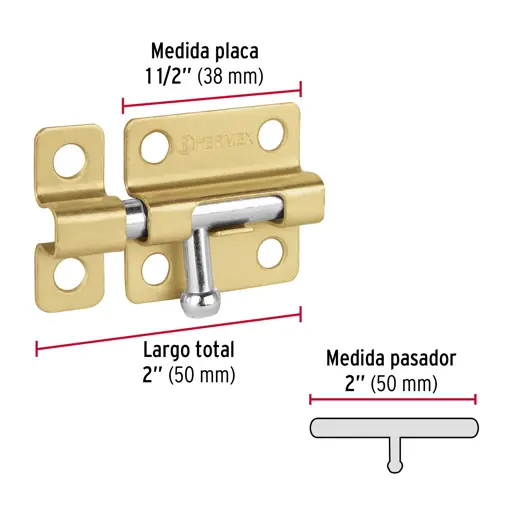 PASADOR LATONADO 2" HERMEX