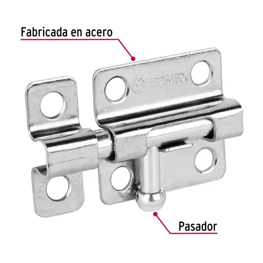 PASADOR CROMADO 2" HERMEX