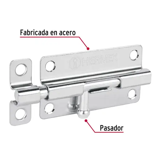 PASADOR CROMADO 4" HERMEX