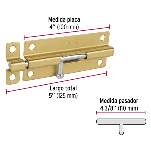 PASADOR LATONADO 5" HERMEX