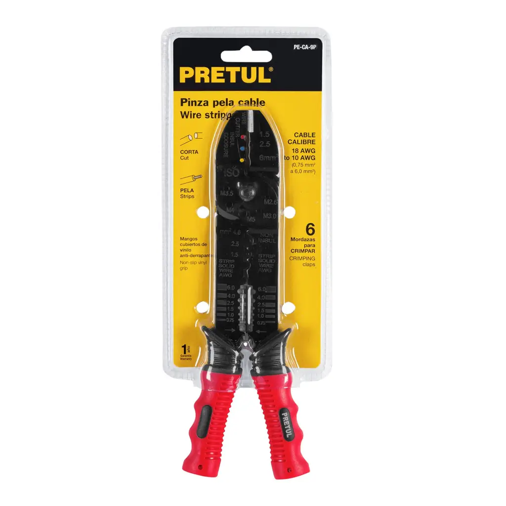 ALICATE PELACABLE 9" PRETUL