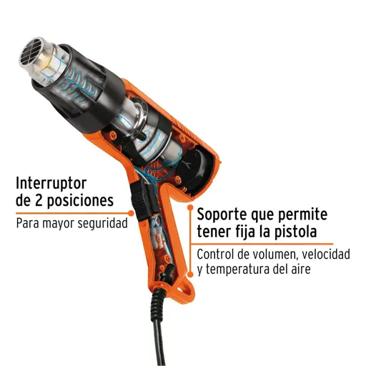 PISTOLA DE CALOR PROFESIONAL 2000W TRUPER