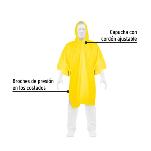 CAPA PONCHO IMPERMEABLE PVC DELGADO PRETUL