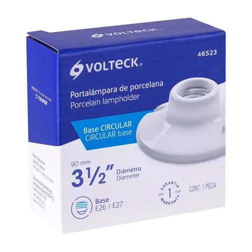 PLAFON BLANCO PORCELANA 3 1/2" VOLTECK