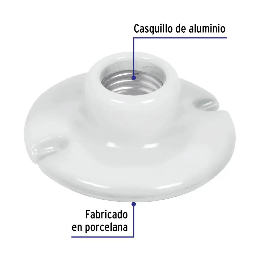 Plafón de porcelana blanca de 3 y medio pulgadas Volteck para techo o pared 2