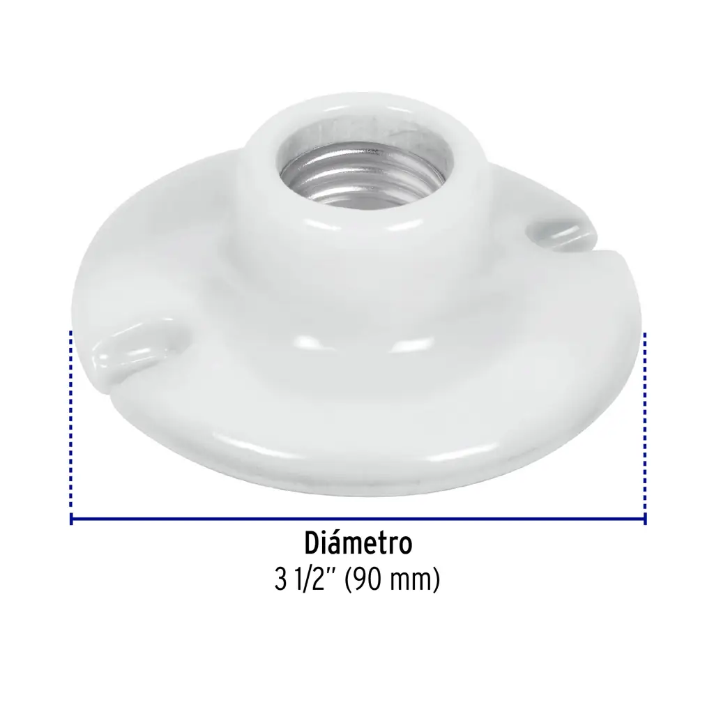 Plafón de porcelana blanca de 3 y medio pulgadas Volteck para techo o pared 3