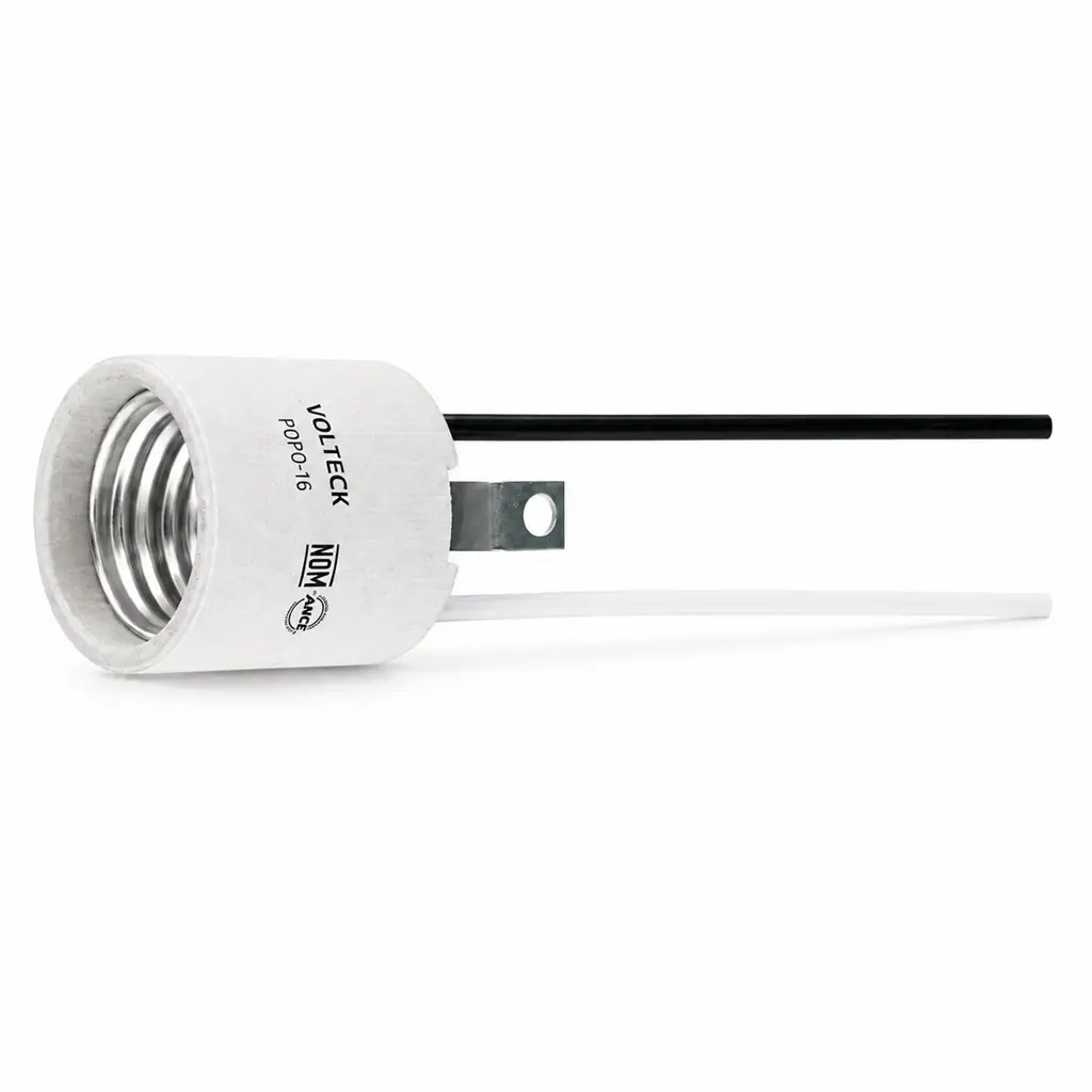 Socket para lámpara tipo escuadra marca Volteck con base de aluminio E27 1