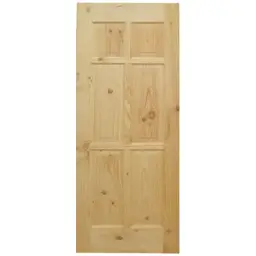 PUERTA PINO 6 PANELES 100X210CM COLOR NATURAL