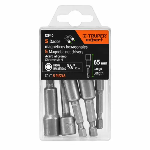 CUBO TECHO 3/8" MAGNETICO TRUPER (5 UNIDADES)