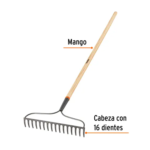 RASTRILLO CON ARCO 16 DIENTES METALICO CON CABO TRUPER