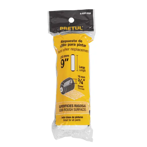 FELPA PARA RODILLO 9" X 3/4" SUPERFICIES RUGOSAS PRETUL