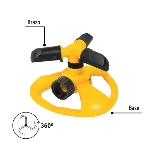 ASPERSOR PLASTICO DE 3 BRAZOS FINO PRETUL