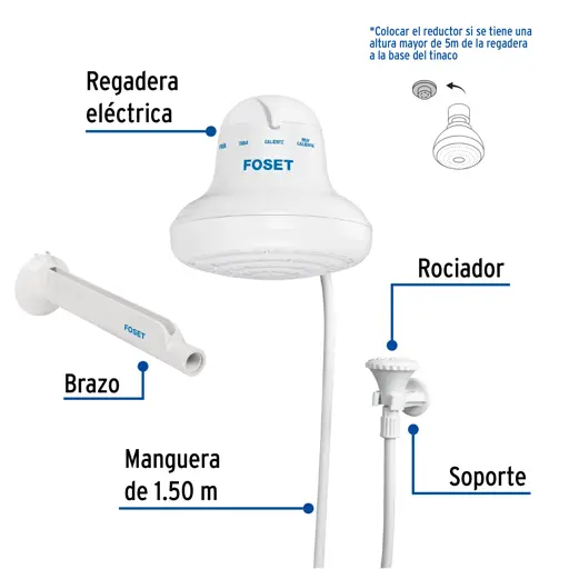 TERMODUCHA ELECTRICA 4T BLANCA 110V FOSET