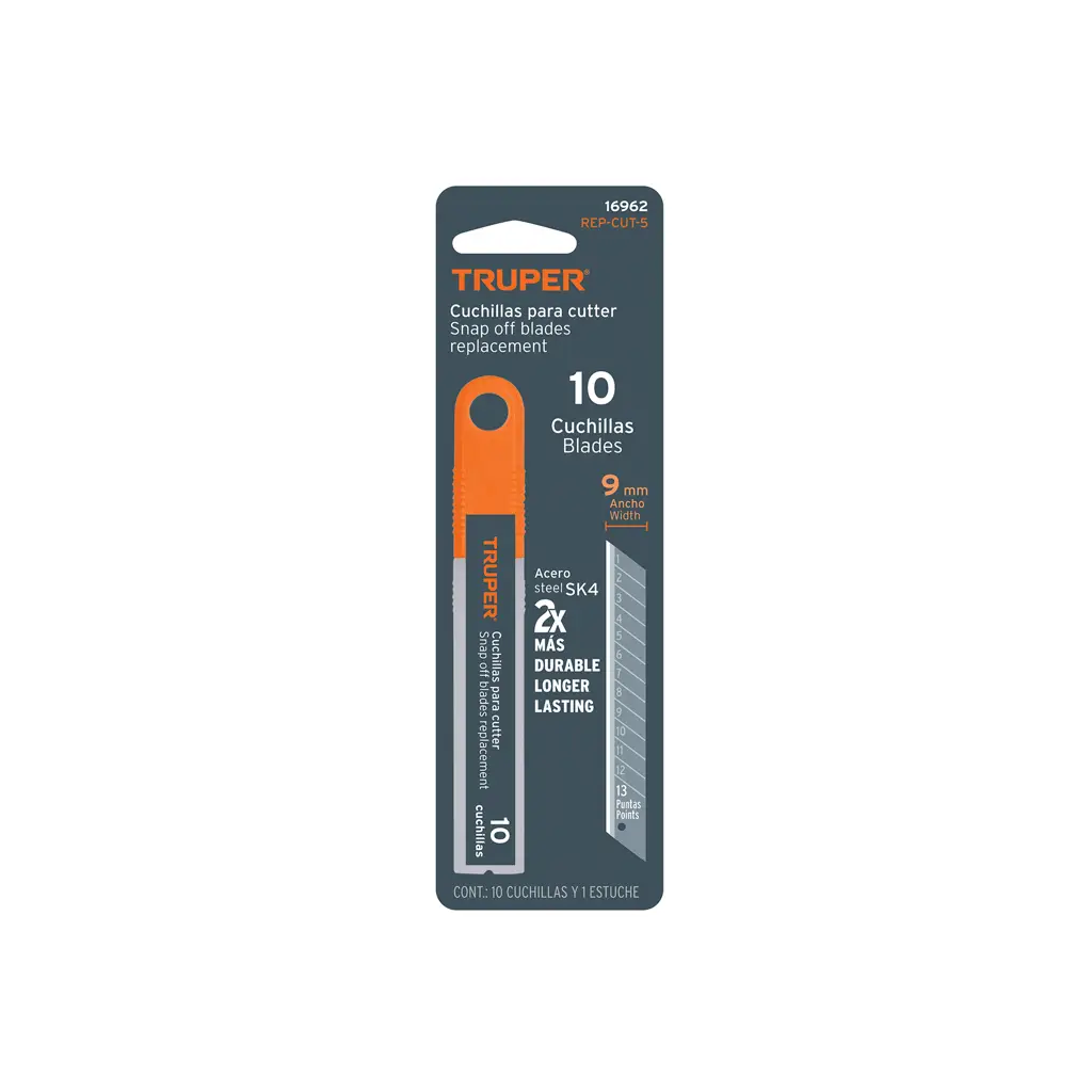REPUESTOS CUTTER 9MM (PAQ10) TRUPER