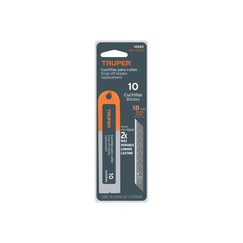 REPUESTOS CUTTER 18 MM (PAQ 10) TRUPER