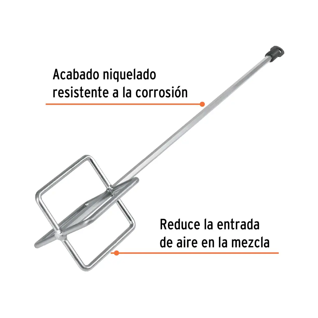 Revolvedor para mezcla de 120mm de acero niquelado marca Truper 2