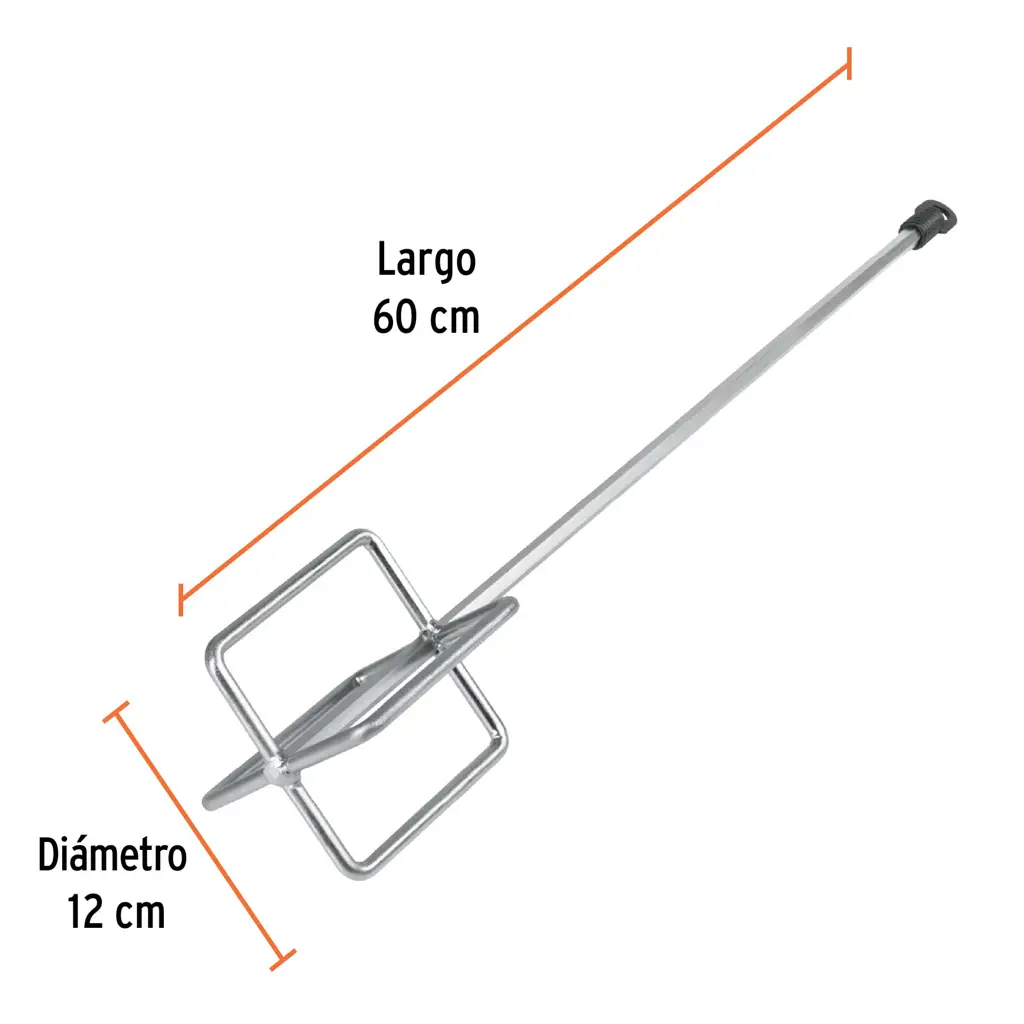 Revolvedor para mezcla de 120mm de acero niquelado marca Truper 3